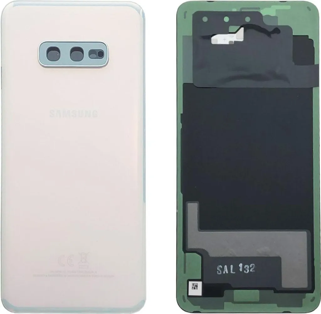 Vitre arrière Galaxy S10e Blanc GH82-18452F avec adhésif pré-appliqué