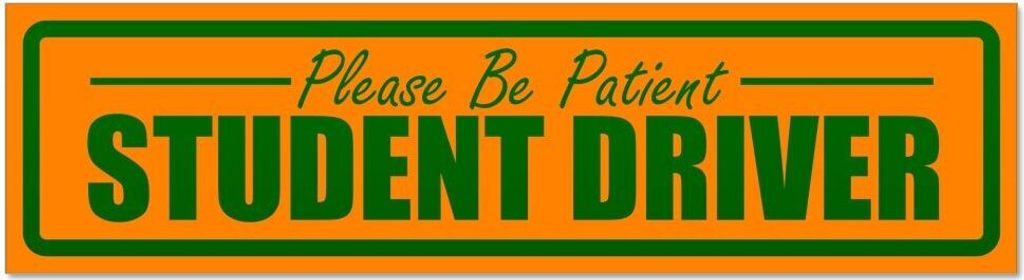 Kiwistar - Autoaufkleber - Orange - Grün - 45 x 12 cm - Please Be Patient Student Driver invertiert - Hinweis Aufkleber Sticker für Auto, Kfz, Fa...