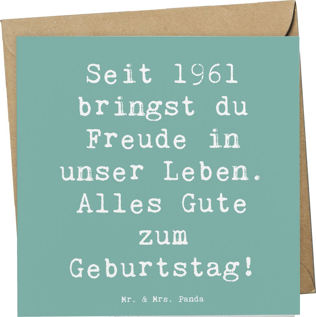 Mr. & Mrs. Panda Klappkarte Spruch 1961 Geburtstag - Meeresbrise - Geschenk, Magie, faltkarte, Grußkarte, Happy Birthday, doppelkarte, Alles gut z...