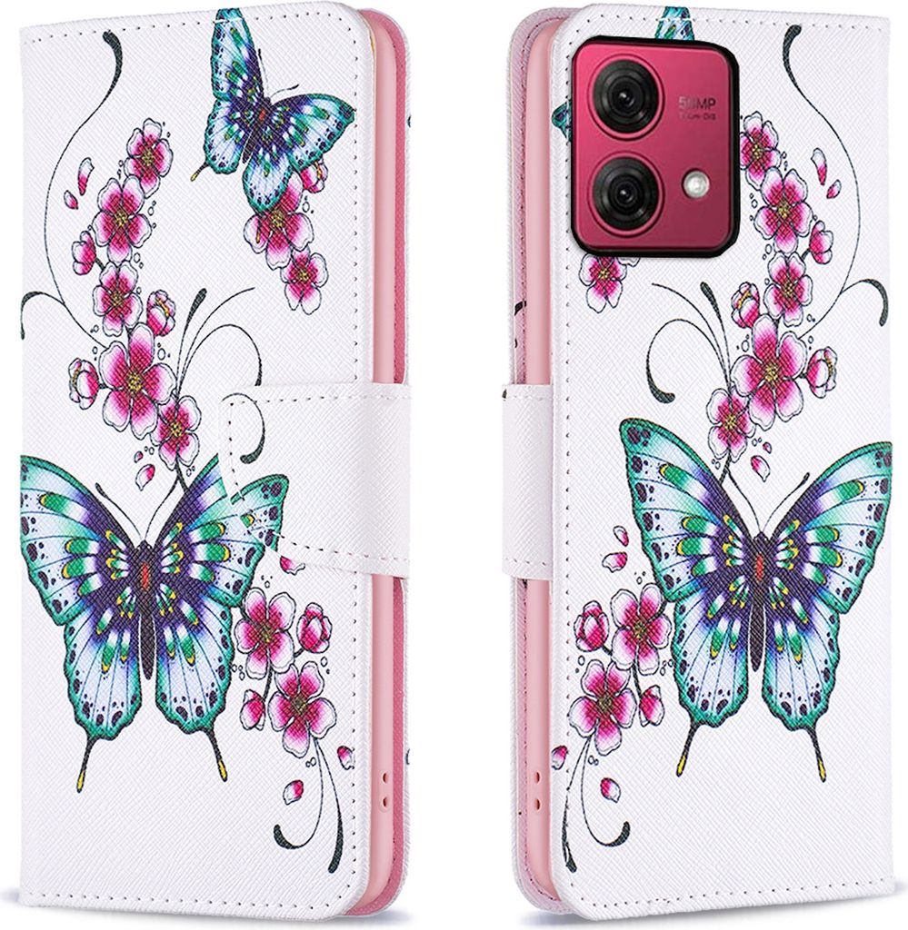 Für Motorola Moto G84 5G Kunst-Leder Book Handy Tasche Motiv 4 Hülle Etuis Schutz