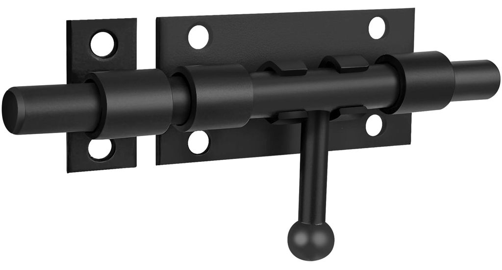 Türriegel, schwarz, Edelstahl, abschließbar, 12 mm, Produktbild 