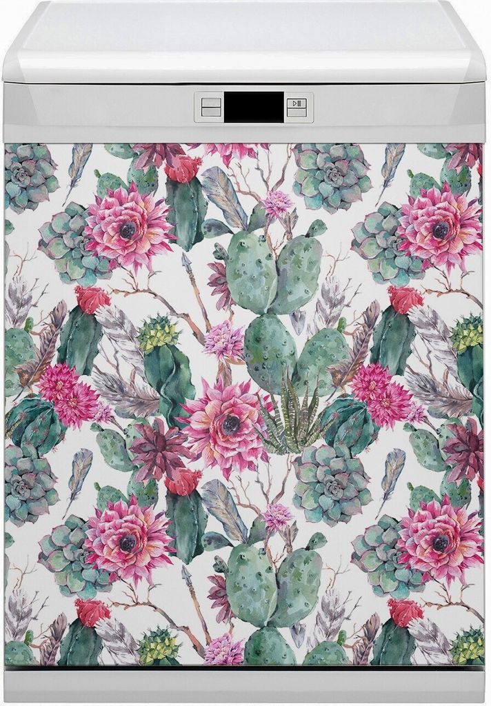 Magnete Küche Magnetmatte Magnet für Spülmaschine Abwaschbar Dekor 60x70 cm - Sukkulenten