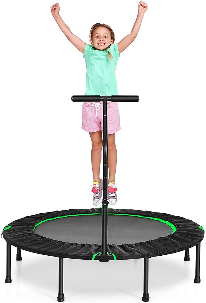 Fitness Kinder Trampolin mit Haltegriff Mini Trampolin Gartentrampolin Jumping 