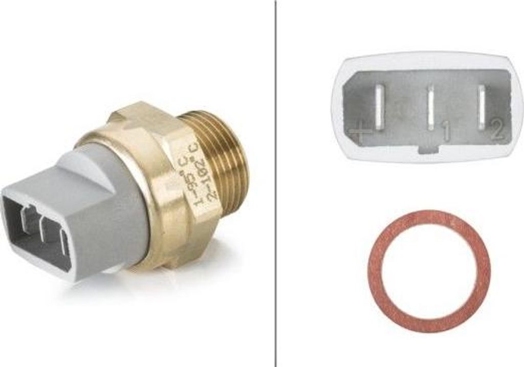 HELLA 6ZT 007 802-021 Temperaturschalter, Kühlerlüfter OE 191959481A kompatibel mit A4 8D, A6 4A, A8 4D, Toledo, Felicia, Golf III, Passat 3B, Vento