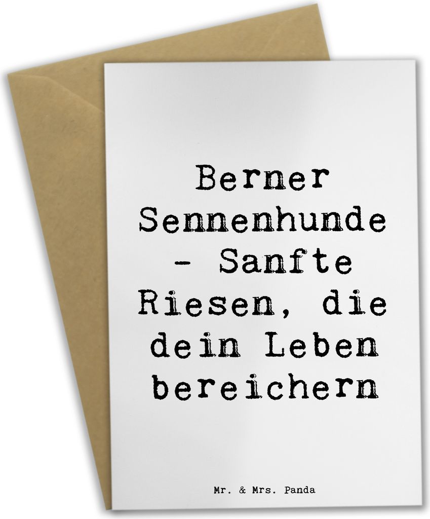 Mr. & Mrs. Panda Grußkarte Spruch Berner Sennenhund Freude - Weiß - Geschenk, weihnachtskarten, Anmut, Hunde, osterkarte, freundliche Natur, einl...