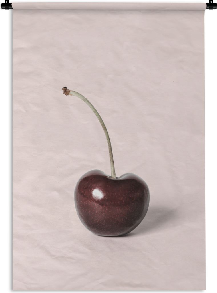 MuchoWow Wandteppich Wandbehang Kirsche - Obst - Rot - Stilleben 120x180 cm Tapisserie Dekoration Wandtuch - Schlafzimmer - Dekorationen für das...