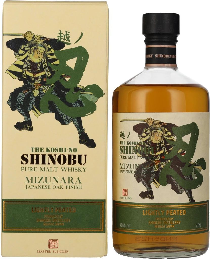 The Koshi-No Shinobu Pure Malt Whisky Lightly Peated Mizunara Oak Finish 43% Vol. 0,7l in Geschenkbox