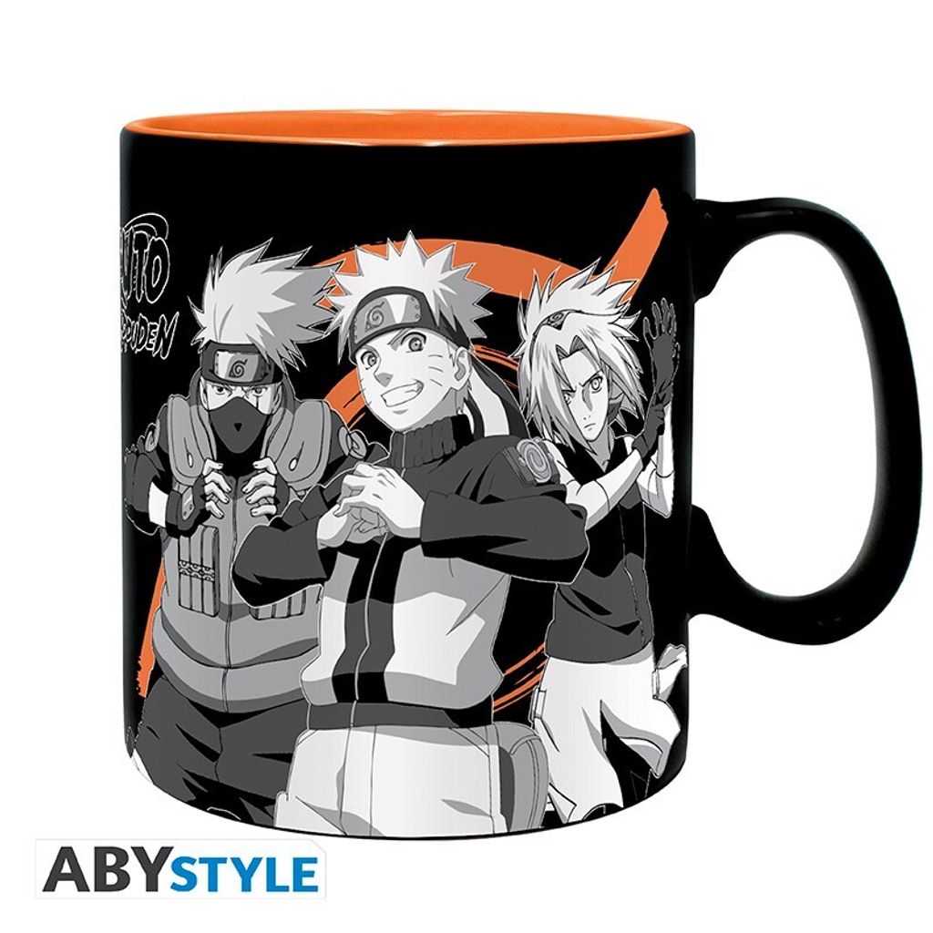 NARUTO SHIPPUDEN - Tasse -460ml-Gruppe schwarz & weiß