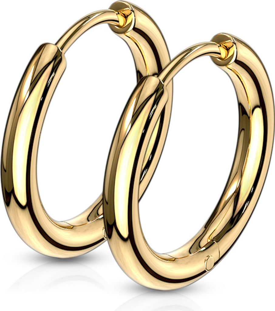 viva-adorno 15mm Ø Klappcreolen Hoop Ohrringe Edelstahl Produktbild 