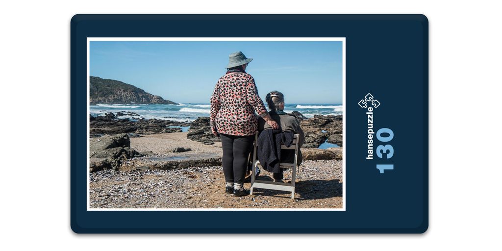 hansepuzzle 17455 - Meer-Blick Puzzle, 130 Teile, Menschen, 28,7 x 20,0cm mit hochwertiger Aufbewahrung, Kartonbox und wiederverschließbarem Beutel