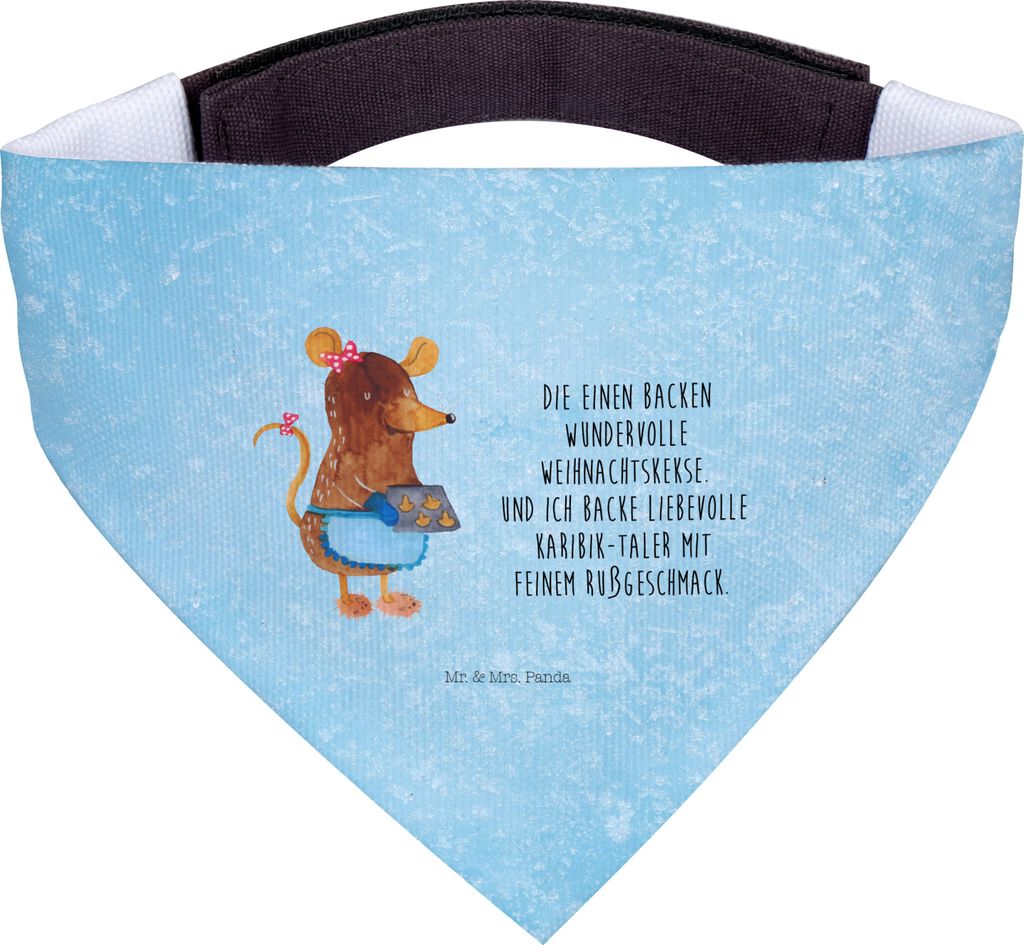 Mr. & Mrs. Panda Halstuch Hund Maus Kekse - Eisblau - Geschenk, Backen, Für Hunde, Weihnachten, Tuch, Hundehalstuch, Weihnachtskekse, Winter, Hund...
