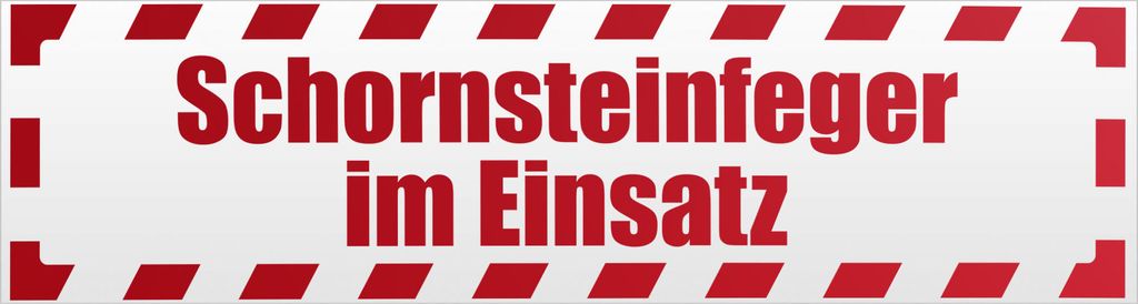 Kiwistar Schornsteinfeger Einsatz gestreift Magnetschild Schild magnetisch - 45cm Rot - reflektierend - Magnetfolie für Auto PKW Kfz