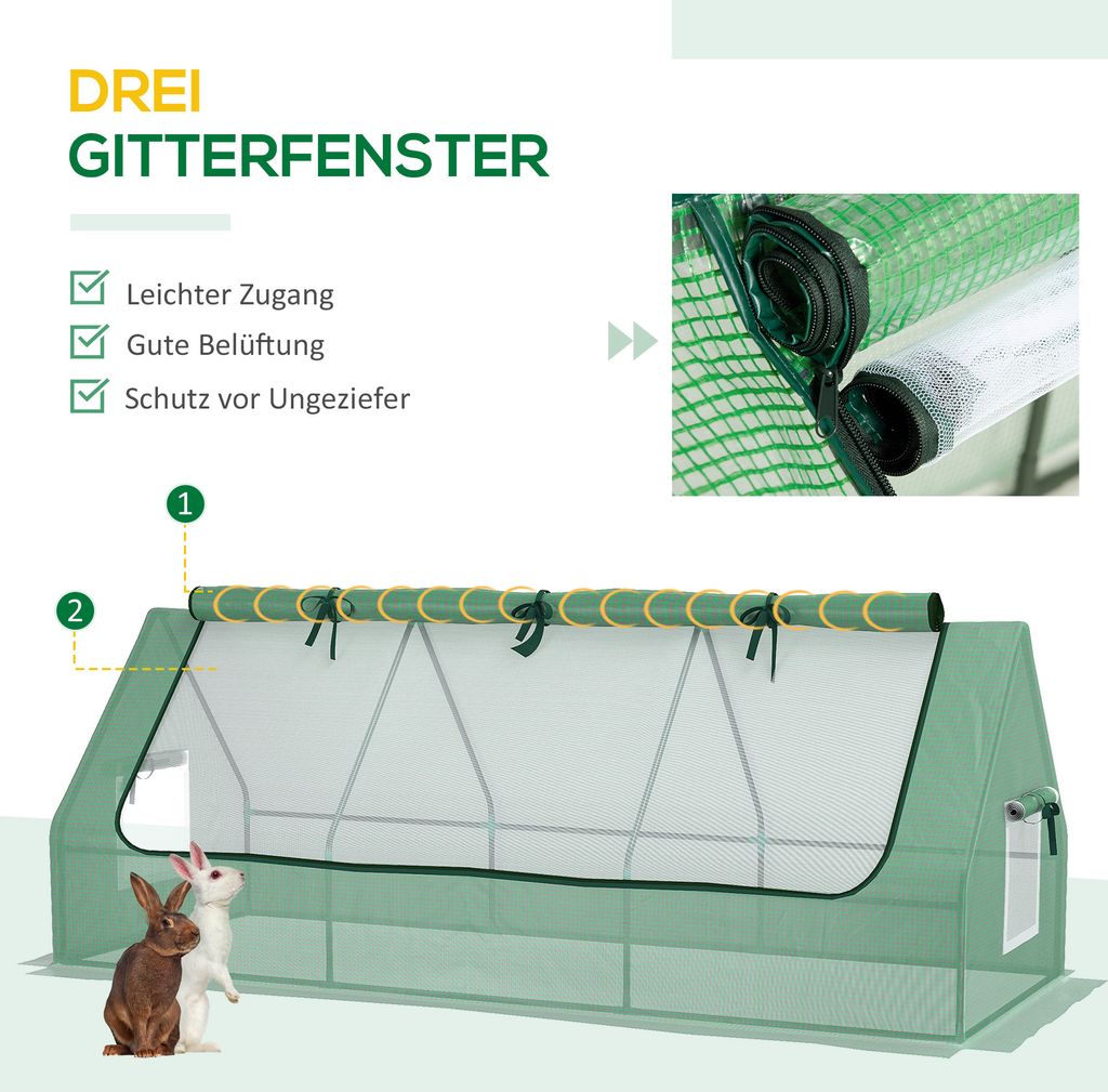 Outsunny Foliengewächshaus Mini Gewächshaus mit Mesh Produktbild 4