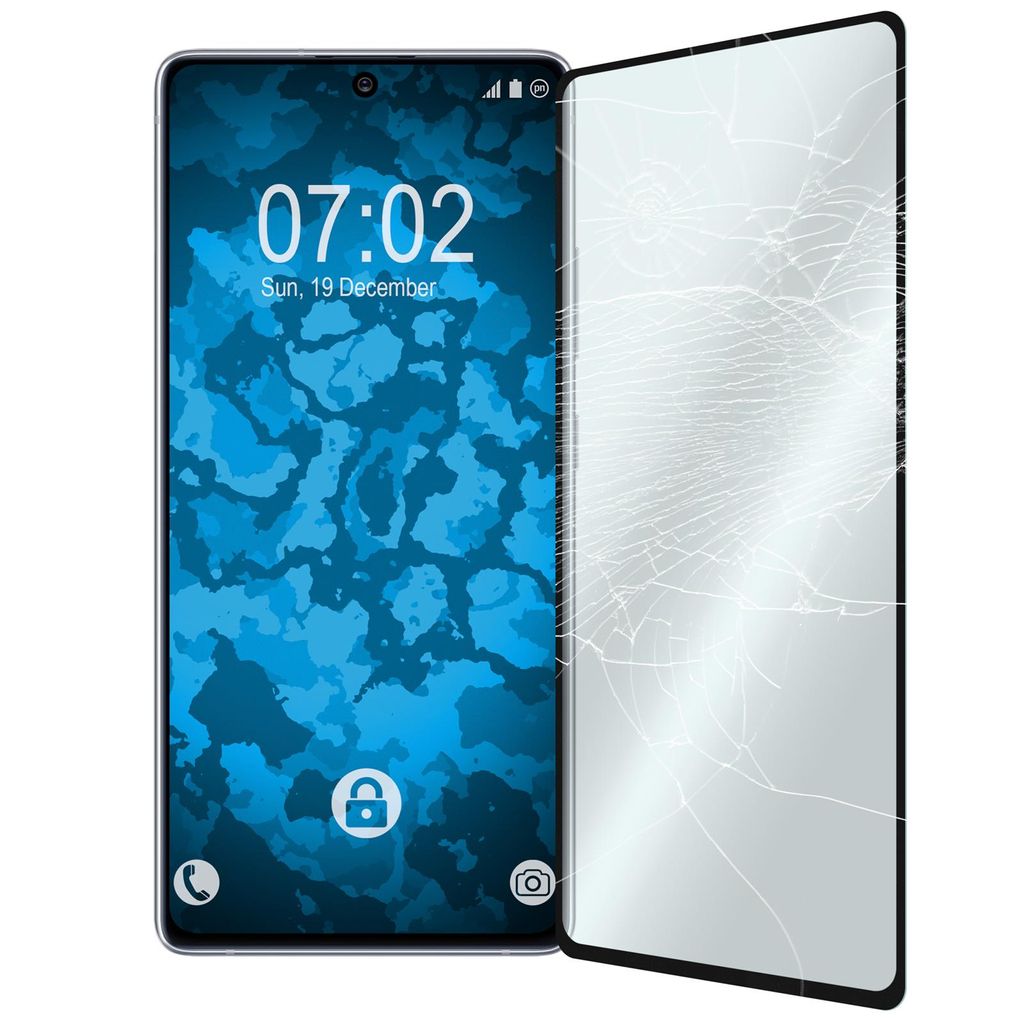 1er-Pack PhoneNatic Glas-Folie klar full-screen schwarz kompatibel mit Samsung Galaxy S10 Lite - Panzerglas für Galaxy S10 Lite