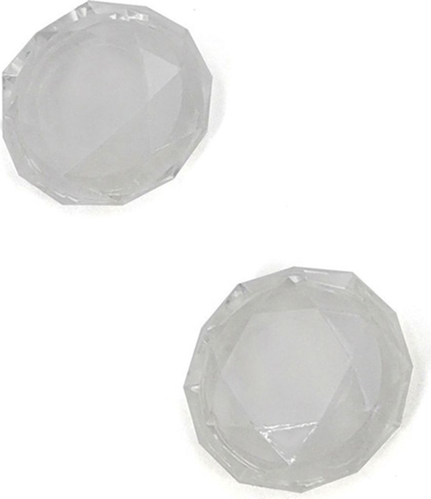 2 PCS Diamond Texture Spiele Griffkappen für PS5(Clear White)