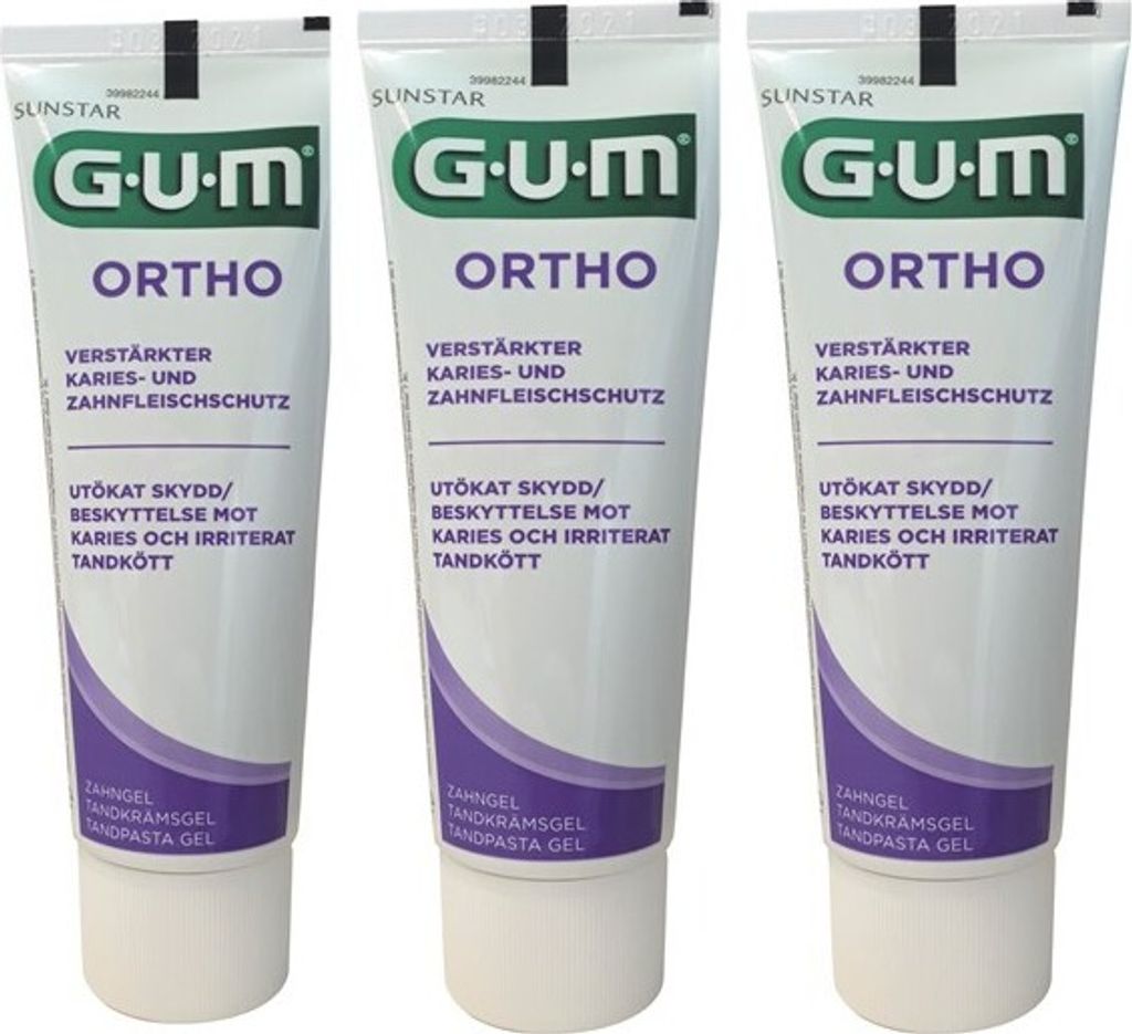 3x Gum Ortho Zahngel 3x 75 ml Produktbild 