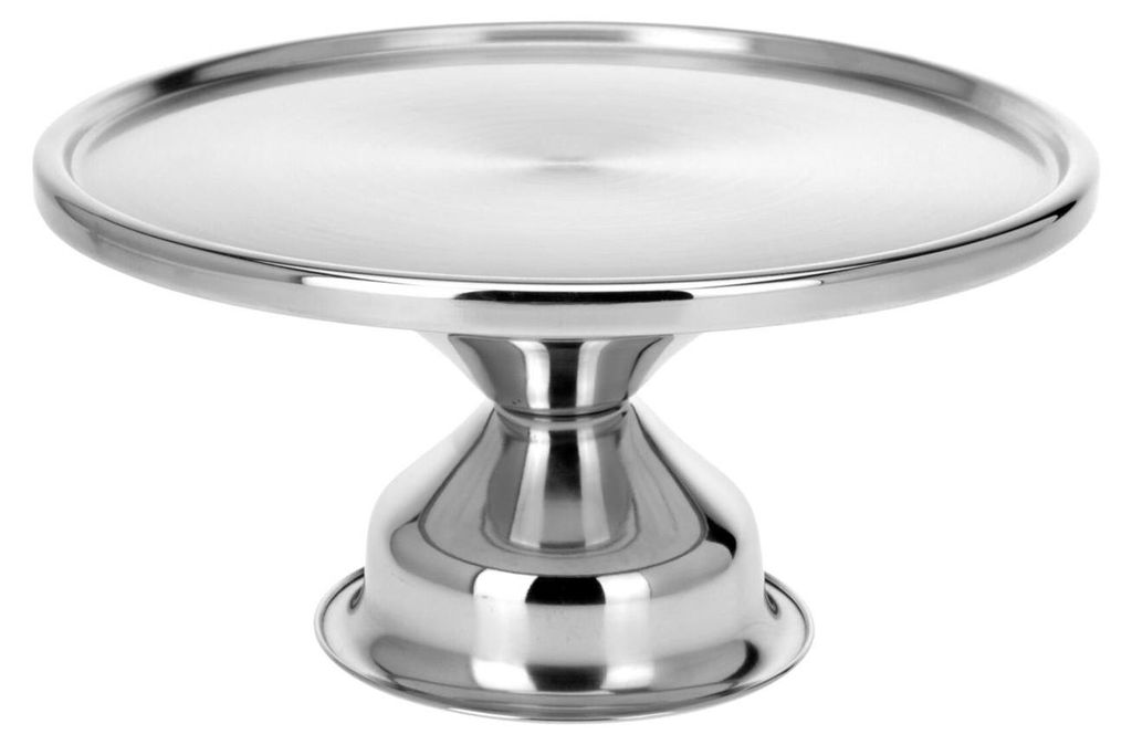 Drehbare Kuchenplatte Tortenständer Servierplatte Ø33xH8cm Edelstahl
