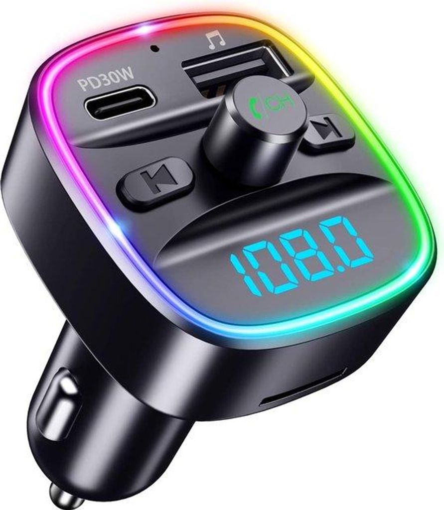 Bluetooth-Sender mit Mikrofon, 2-in-1, Auto, Mehrfarbig