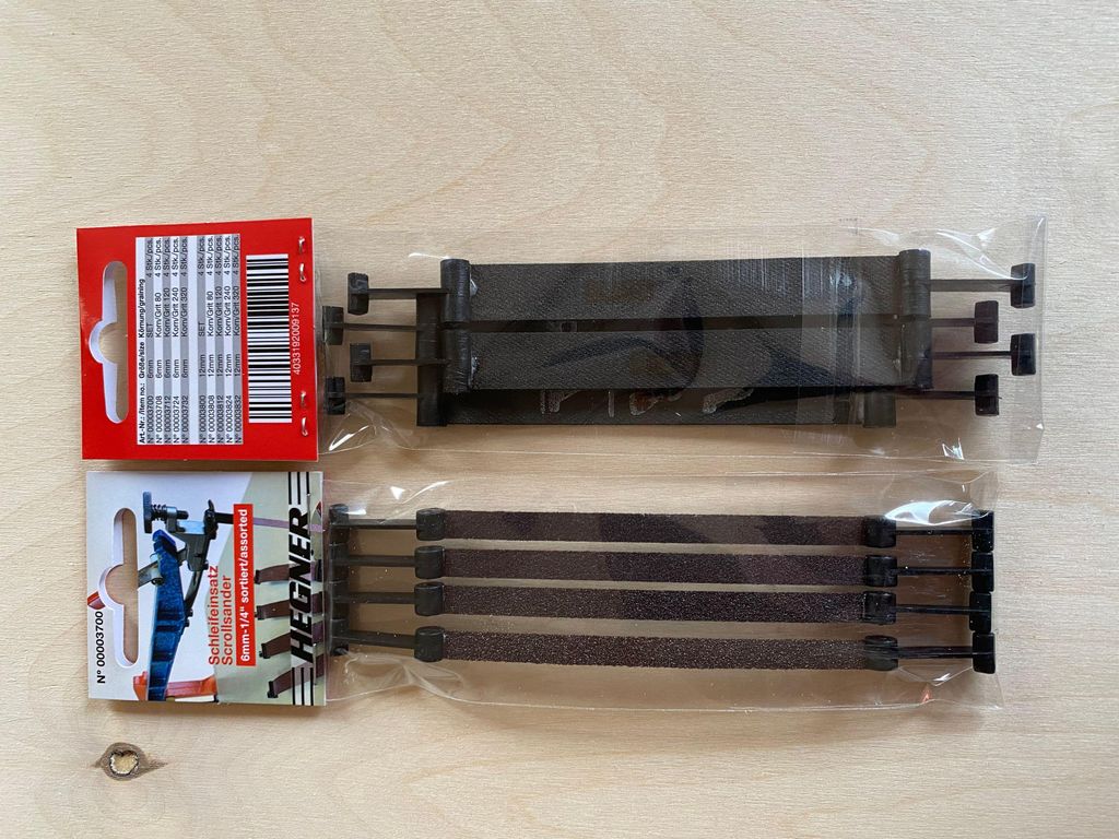Hegner Schleifeinsätze für Dekupiersäge 12mm 1/2" Korn 80 - 3808 - 4 Stück