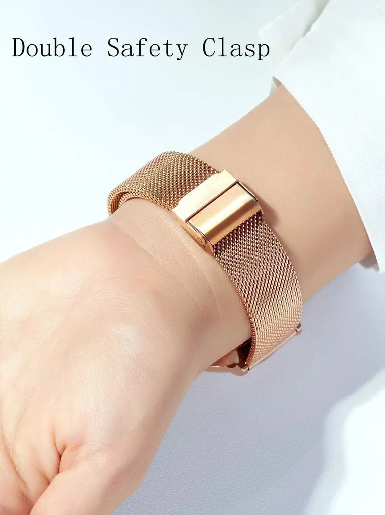 Orologio da polso da donna Kubagom, quarzo analogico, acciaio inossidabile, impermeabile, bracciale a rete, ultrasottile, orologio elegante per le donne, design elegante, materiali di alta qualità - 6