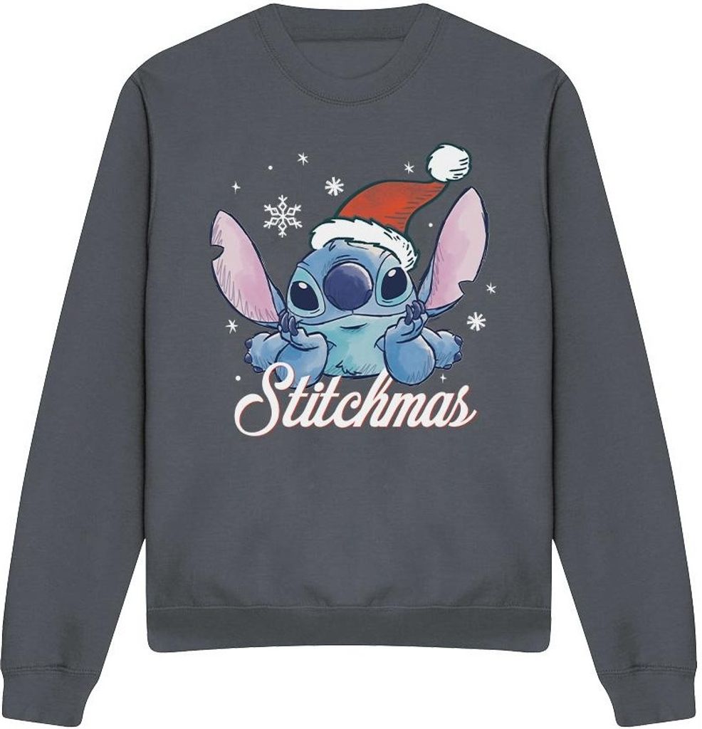 Lilo & Stitch - "A Stitchmas Christmas" Sweatshirt für Herren/Damen Uni TV4786 (S) (Holzkohle)