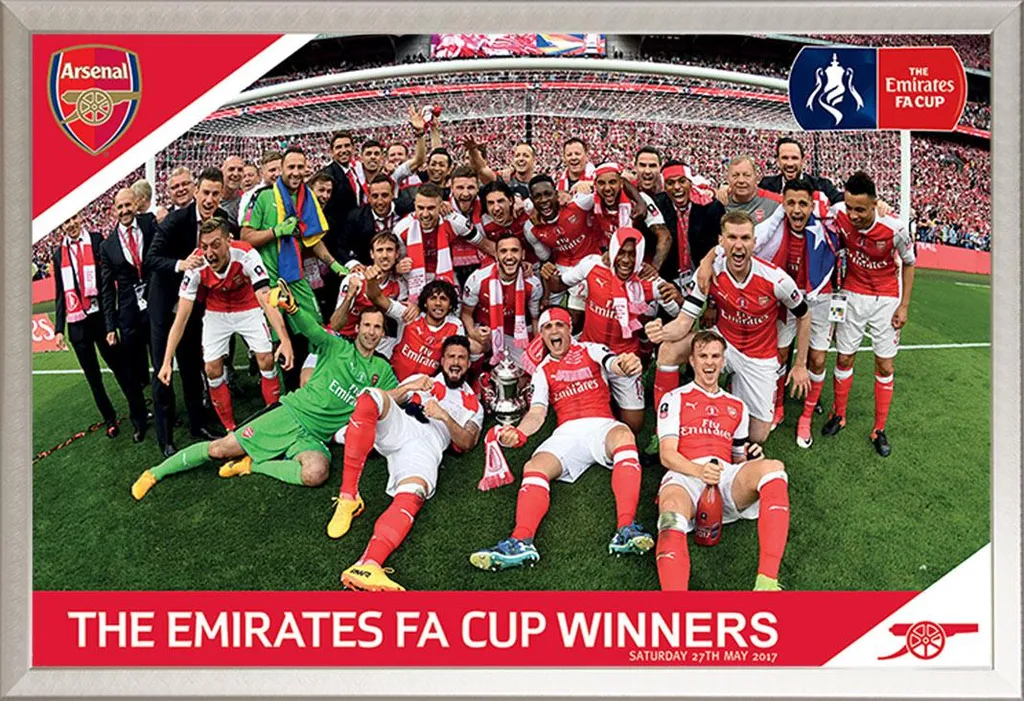 Cadeau Supporter Arsenal FC Poster FA Cup Encadré pour Bureau ou Salon