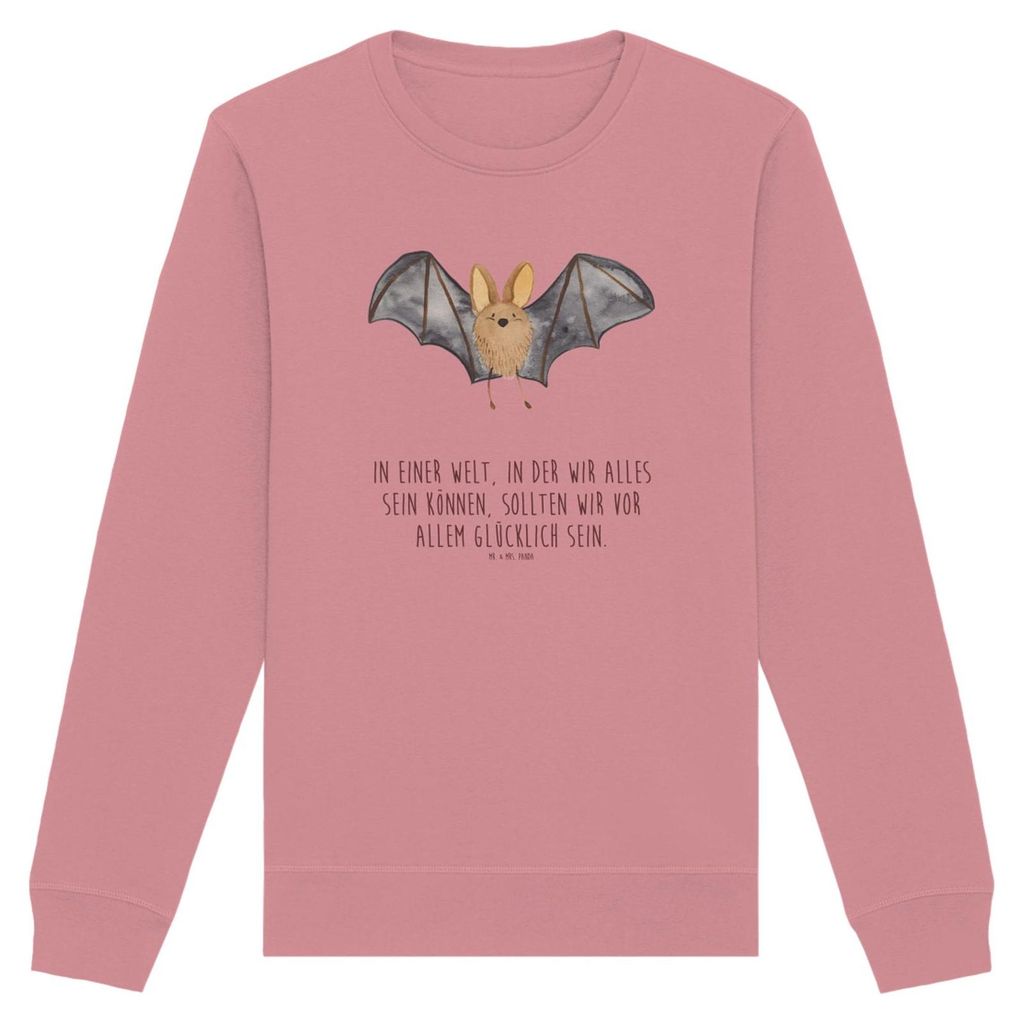 Mr. & Mrs. Panda Baumwoll Pullover Fledermaus Flügel Größe XS - Canyon Pink - Geschenk, Sweater, Lustige Sprüche, Pulli, Sweatshirt
