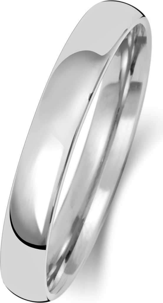 Platin 950 3mm Slight Court Form Herren/Damen - Trauring/Ehering/Hochzeitsring, 57 (18.1); TRS15103PT950RSP