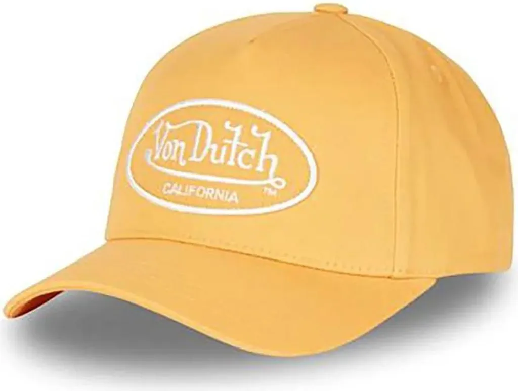 Casquette Jaune Von Dutch Lof C3 Ajustable avec Filet Respirant Homme
