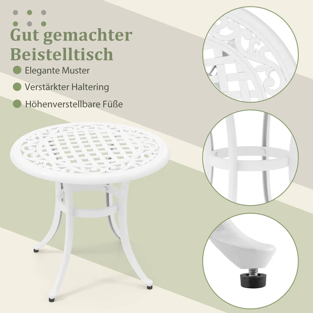 Table de Balcon Résistante Intempéries en Fonte d'Aluminium - 60x53cm - 5