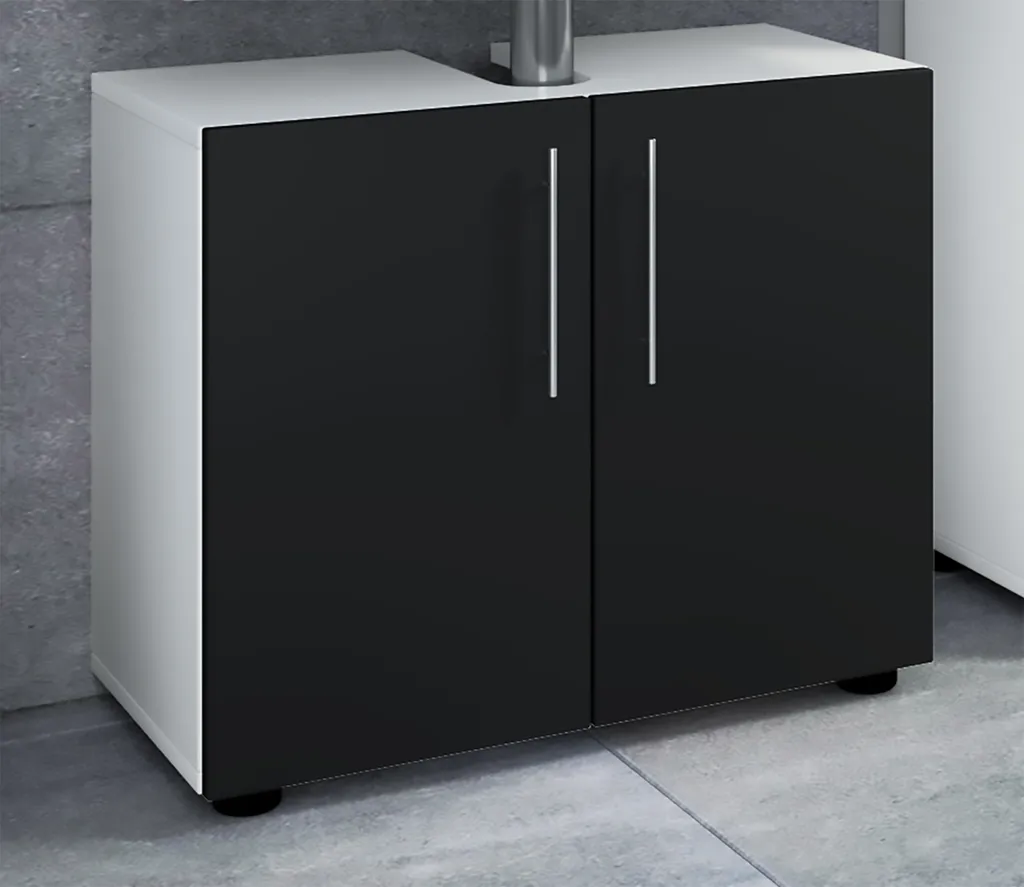 VCM Armoire Flandu II Meuble Bas de Salle de Bain 2 Portes 60x51x30 cm