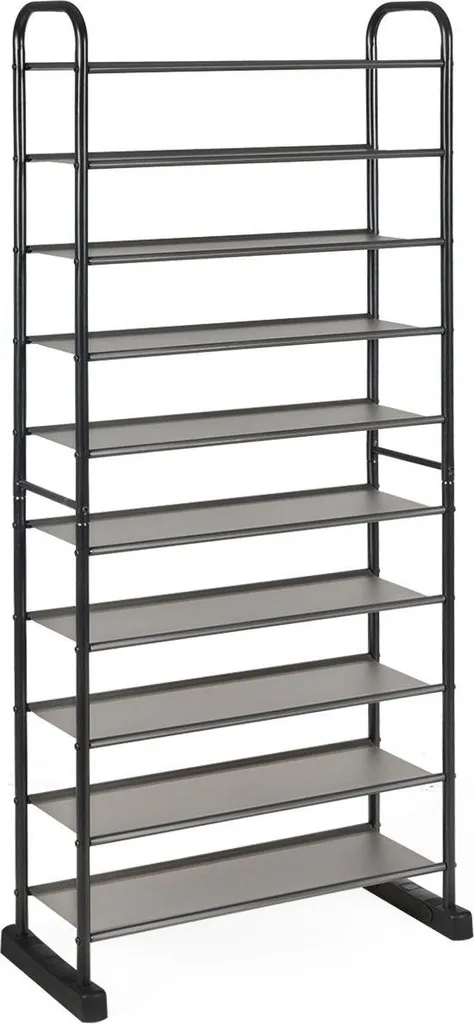 Étagère à chaussures à 10 niveaux en métal noir modulable - Modèle H32 - 3