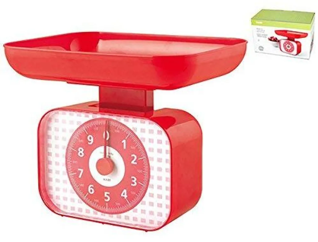 Balance cuisine mécanique 10 kg HABI 294 rouge : finissez-en avec les piles