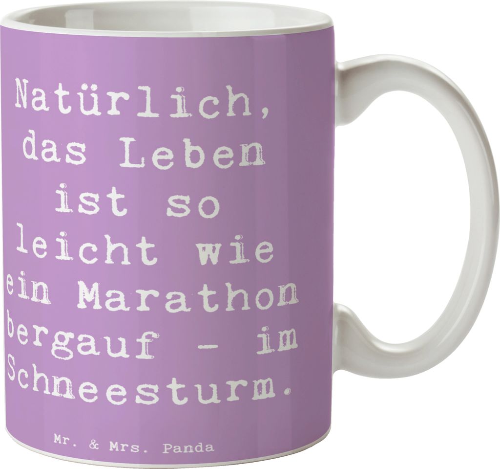 Mr. & Mrs. Panda Kaffeebecher Spruch Leichtigkeit im Leben - Lavendeltraum - Geschenk, liebevoll, Kaffeetasse, Motivation, Sorglosigkeit, Zauber, T...