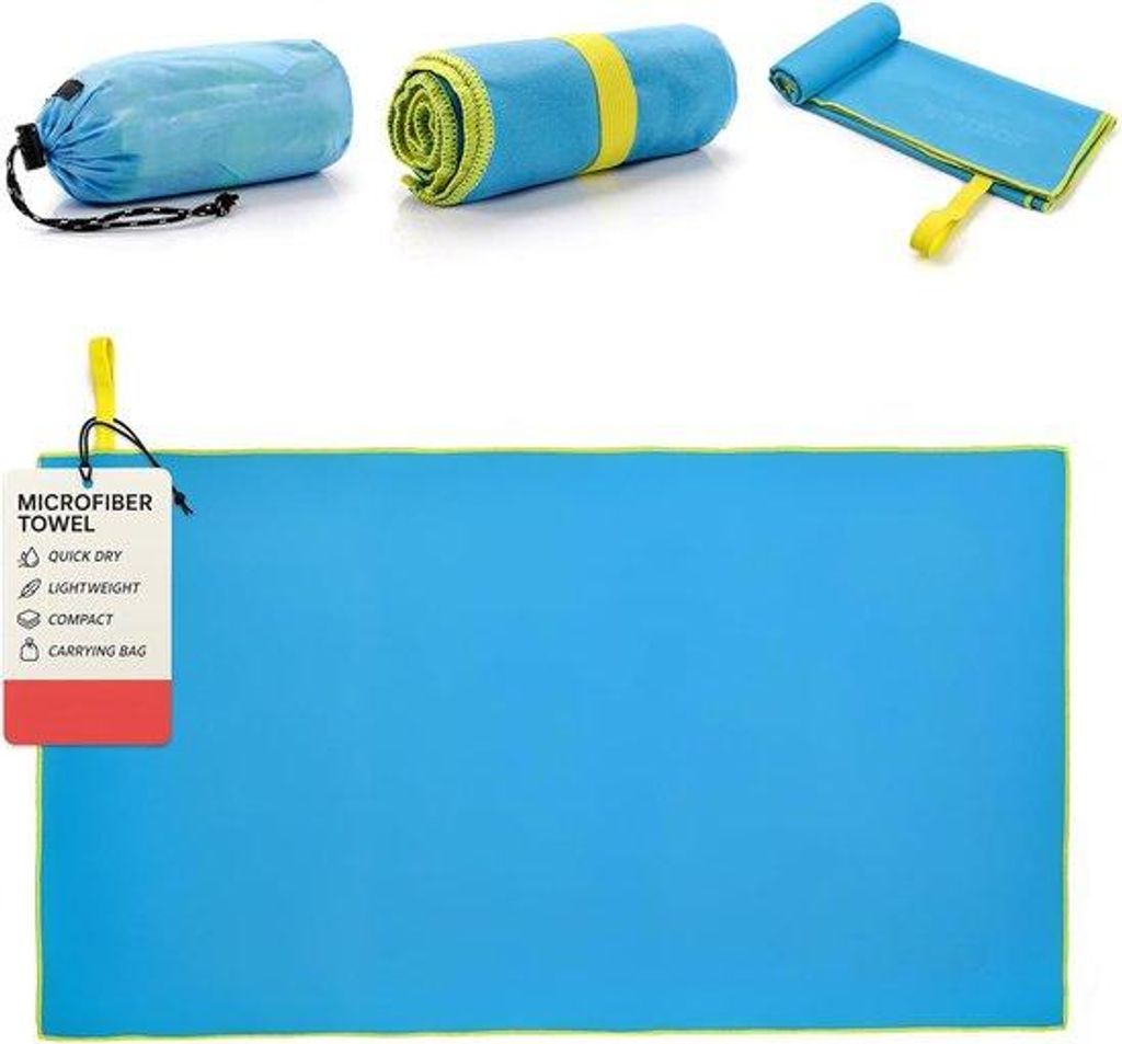 Famanu Handtuch Mikrofaser Ultra-absorbierend - Blau, XL 110x175cm