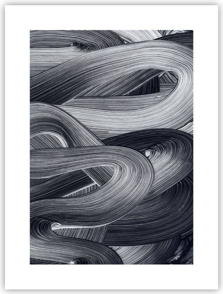 Poster - Poster ohne Rahmen - Farbe Pinsel Schwarz - 30x40 cm - Wand Bild - Wanddeko - Wandbilder - Kunstposter - Wandposter - Bilder - Kunstdruck ...