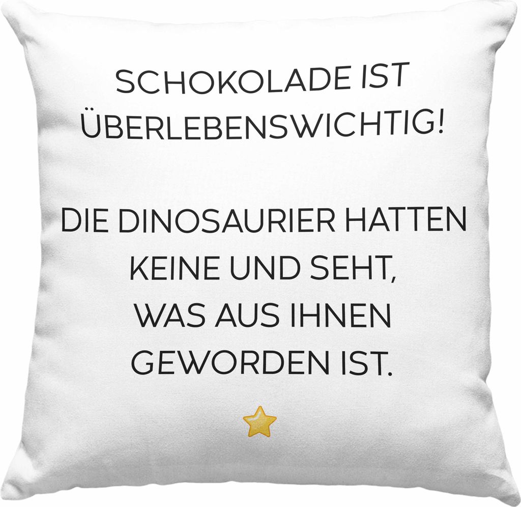 Trendation - Lustige Deko-Kissen mit Füllung 40x40 mit Spruch für Frauen Männer Arbeit Büro Lustig Deko-Kissen mit Füllung 40x40n Becher mit S...