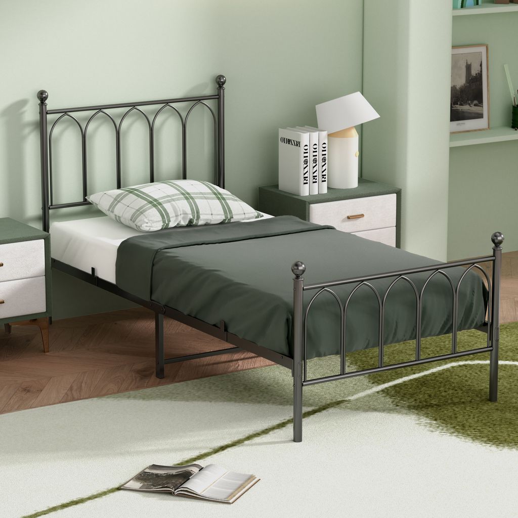 MODFU Metallbett Bettrahmen 90 x 200 mit Produktbild 