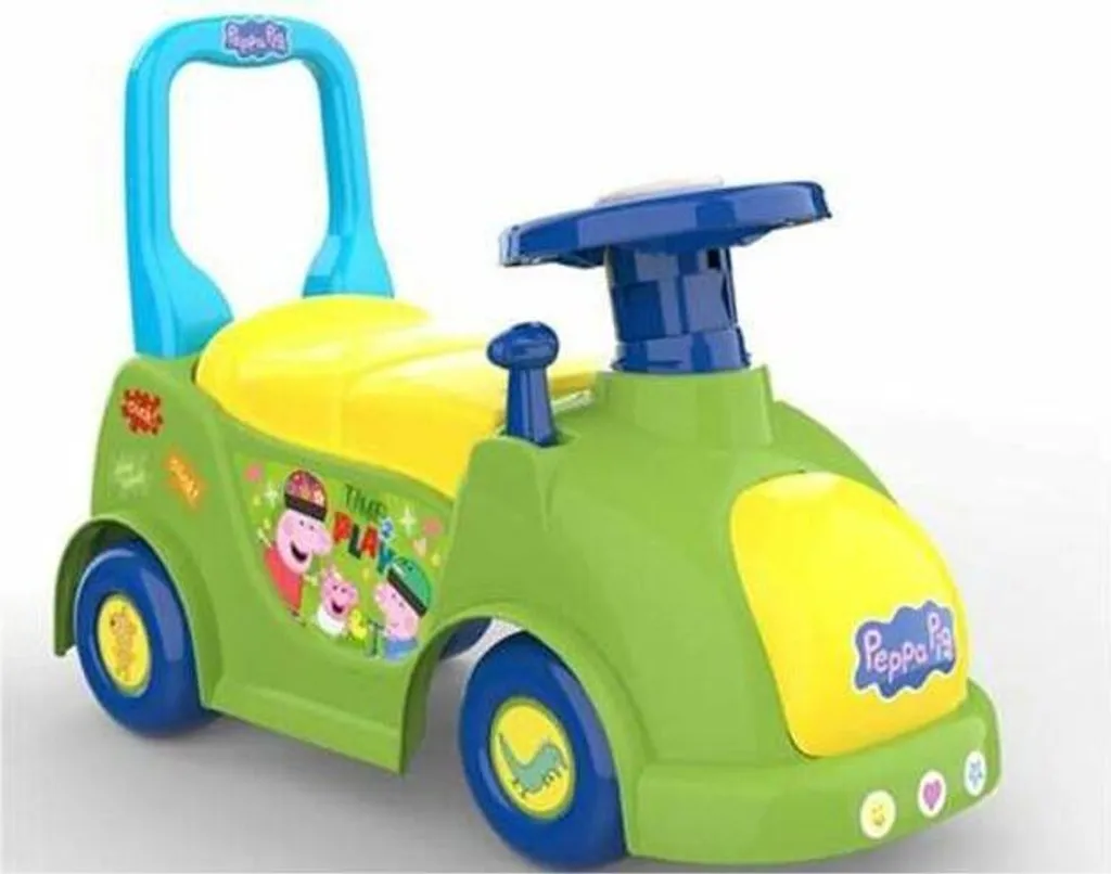 Voiture à Glisser Peppa Pig Bleue Chicos - Porteur Stable et Robuste