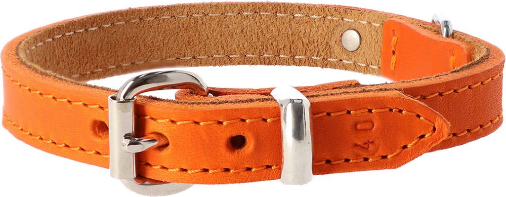 Dingo Soft Leather Lederhalsband Größe S 1,6x40 cm (29-32 cm) Orange