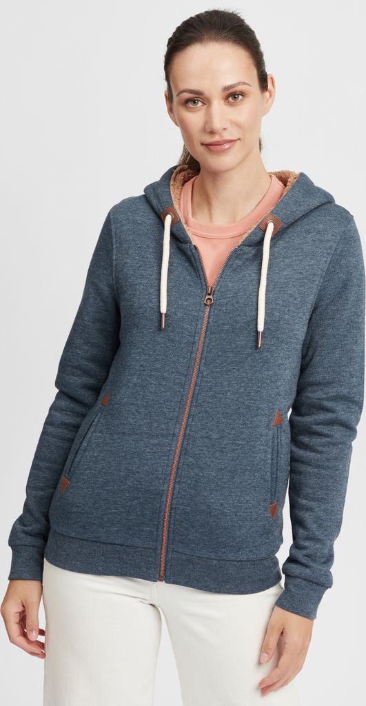 OXMO OXVicky Pile Sweat Zip-Hoodie Damen Sweatjacke Cardigan Sweatshirtjacke mit Teddy-Futter Reißverschluss Eingrifftaschen Regular fit