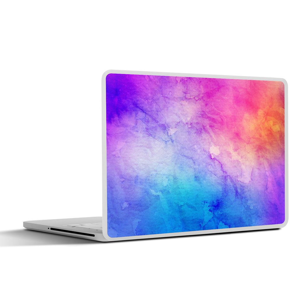 MuchoWow Laptop Aufkleber Sticker Cover Wasserfarben - Orange - Rosa - Blau 31x22.5 cm - Laptop-Deko