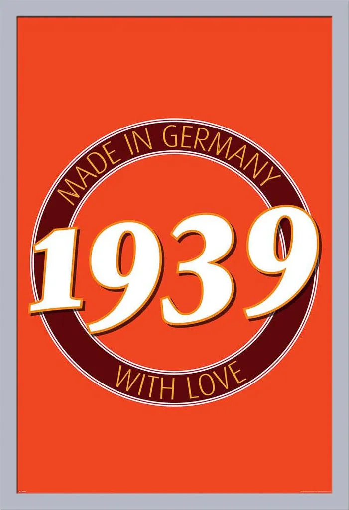 Regalo 85 Anni: Poster 1939 Germania + Cornice Shinsuke Argento