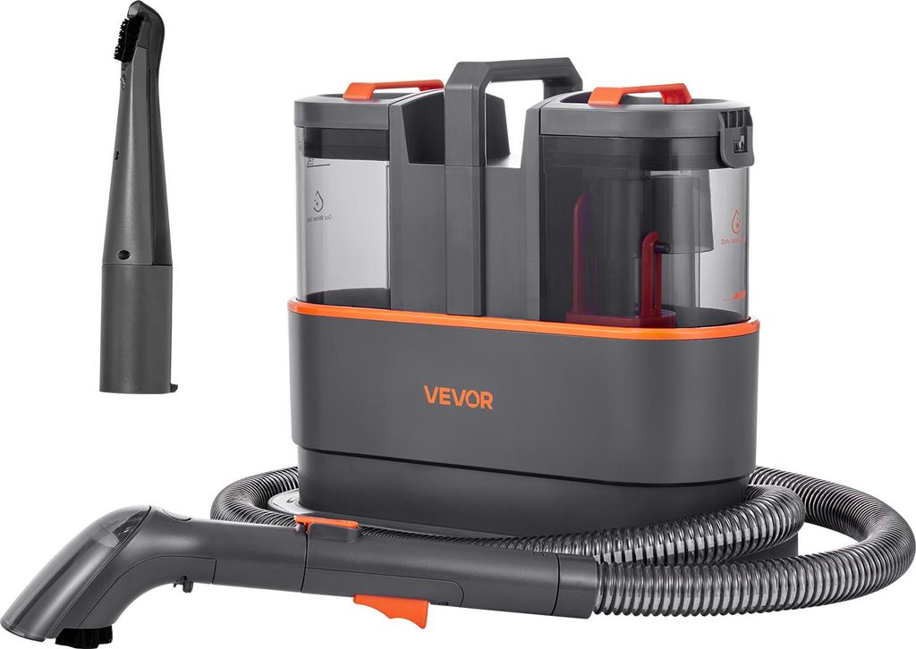 VEVOR Teppichreinigungsmaschine 1,5 L Frischwassertank & 0,8 L Schmutzwassertank, tragbarer Polsterreiniger, 11,5 kPa Waschsauger Fleckentiefenrein...