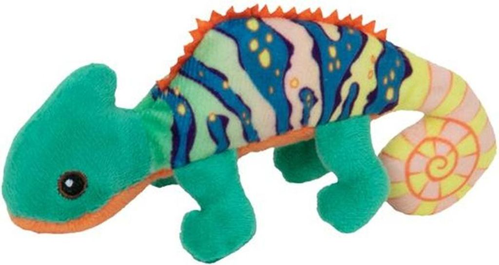 Nature Planet Pluschtier Chamaleon - weicher Pluschstoff - viele Details - mehrfarbig - 13 cm