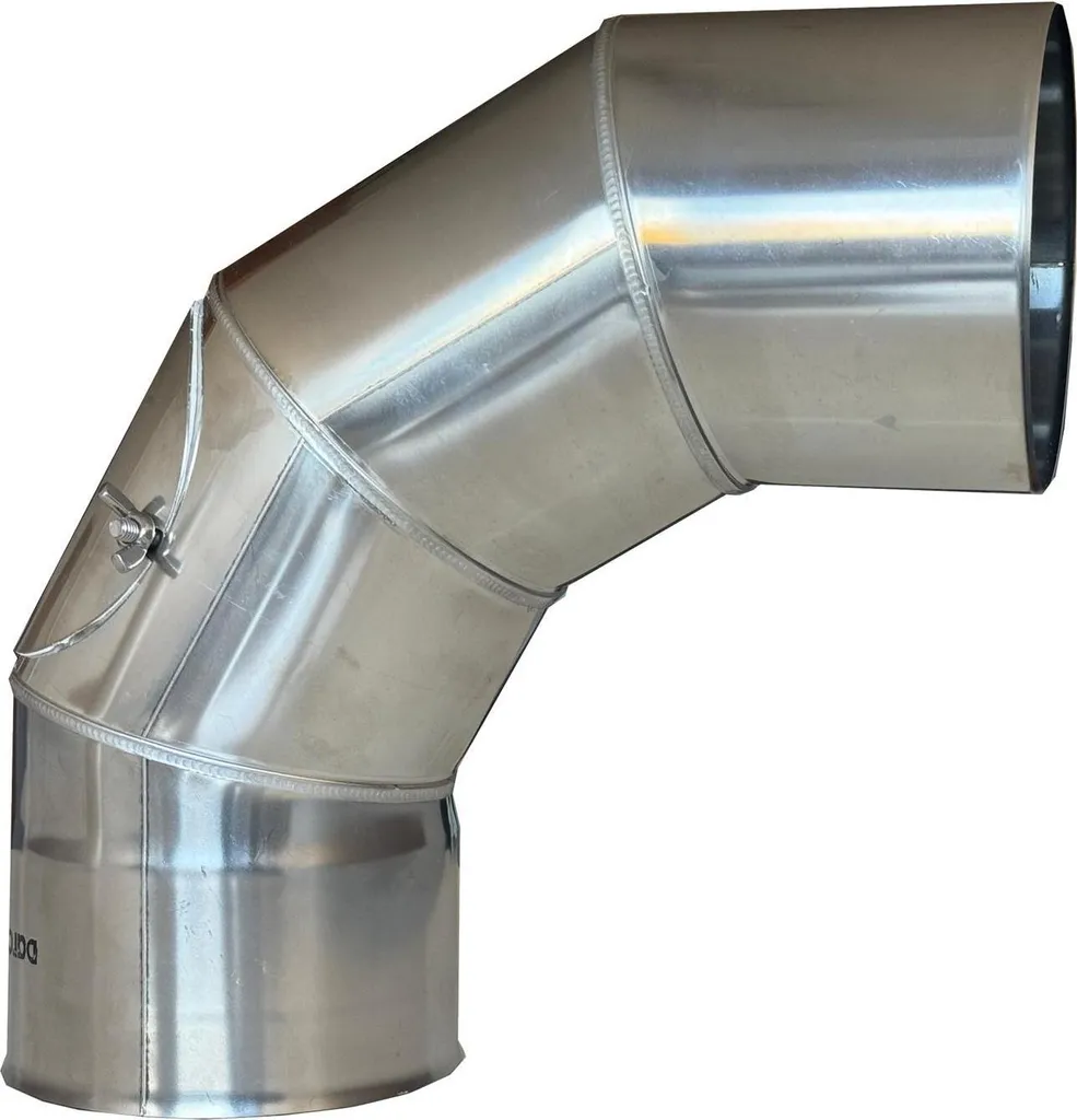 Coude de raccordement 90° HUUM en acier noir pour tuyau de poêle 120mm