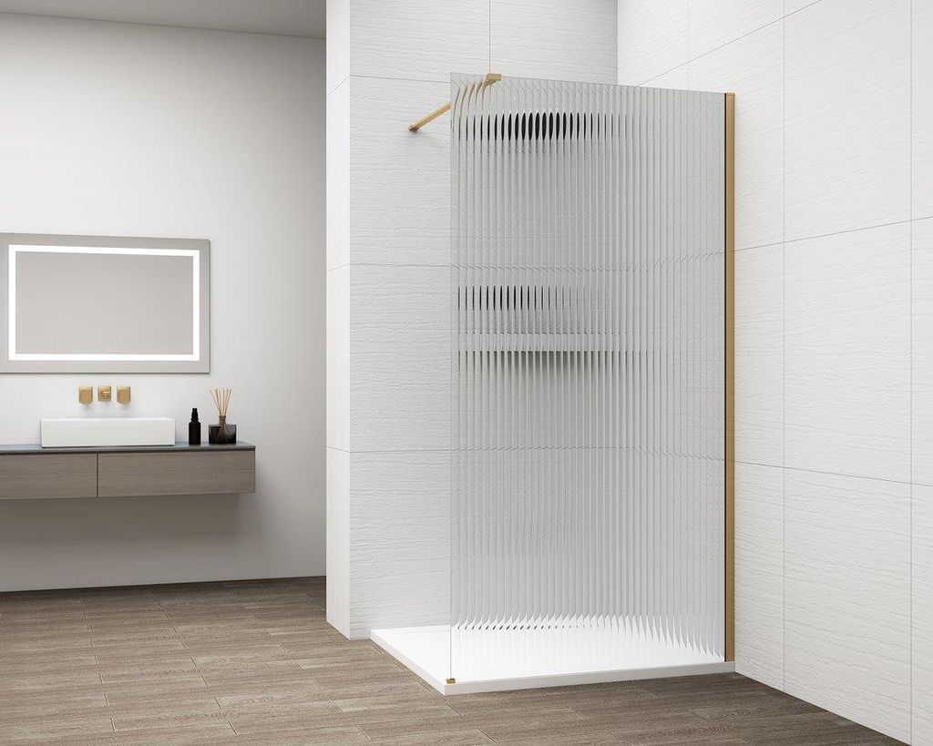 Polysan ESCA GOLD MATT Dusch-Glasteil, Wandmontage, Glas Produktbild 