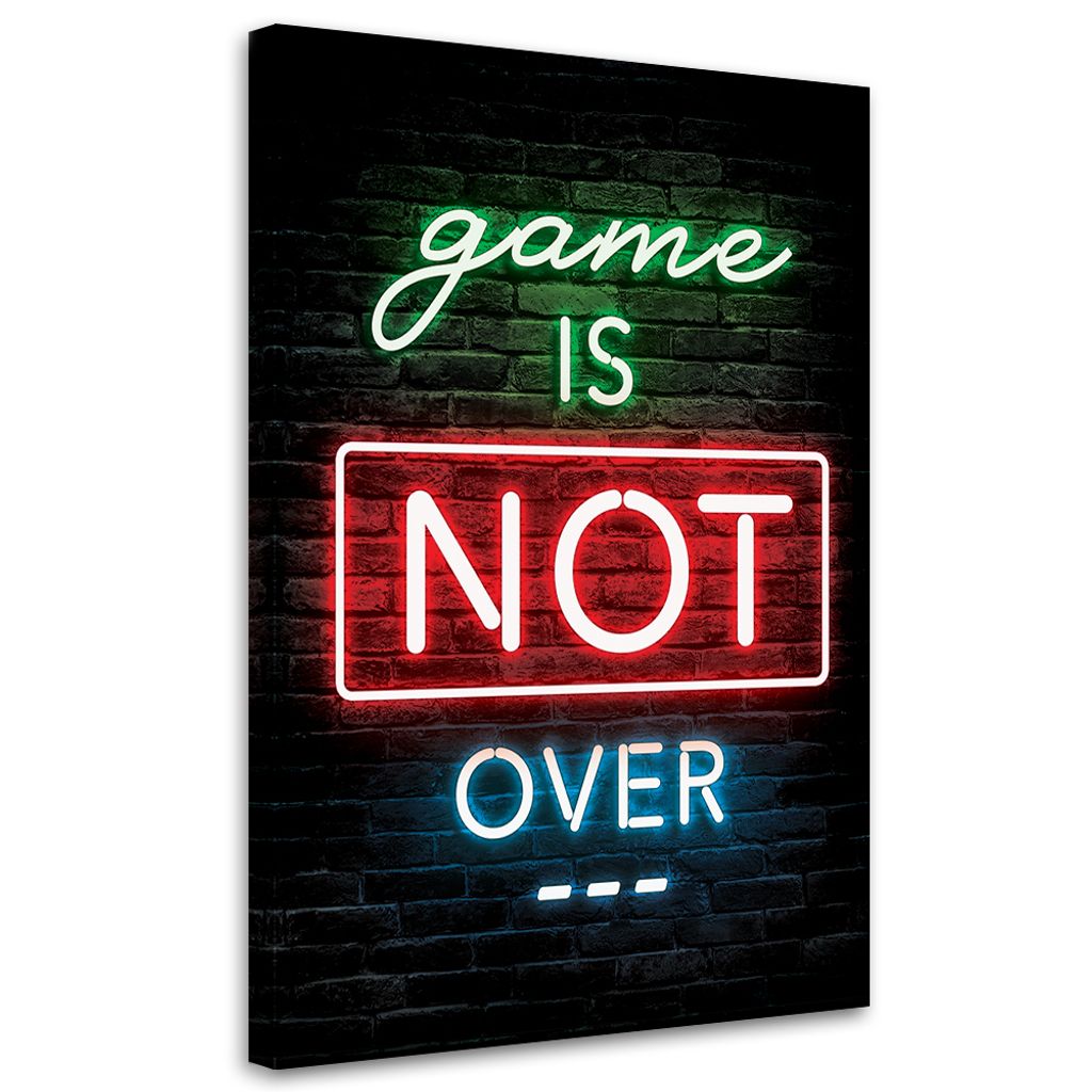 Leinwandbild Aufschrift für Gamer Neon Gaming 80x120 Feeby Bunt bild für die wand bereit zum aufhängen