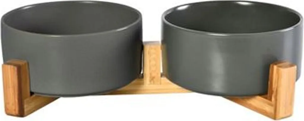 6 Écuelles 850ml gris foncé haute capacité - Bols durables chien et chat