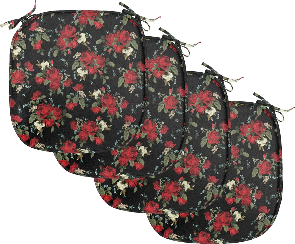 Cuscini Sedie 40x40 Impermeabili Rosso Nero Abakuhaus Shabby Farm